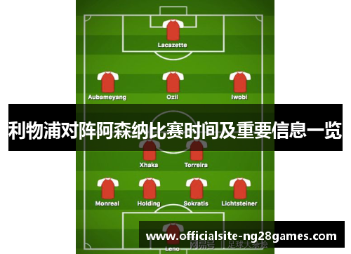 利物浦对阵阿森纳比赛时间及重要信息一览 利物浦对阵阿森纳比赛时间及重要信息一览