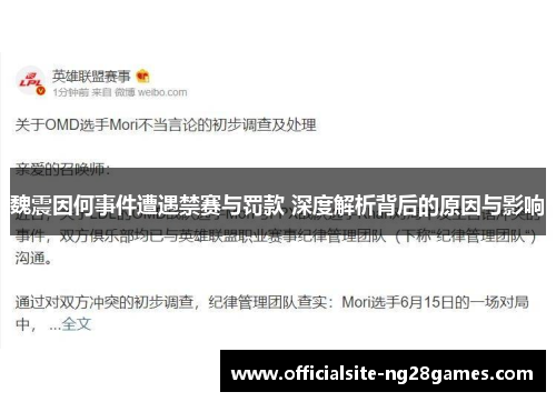 魏震因何事件遭遇禁赛与罚款 深度解析背后的原因与影响 魏震因何事件遭遇禁赛与罚款 深度解析背后的原因与影响